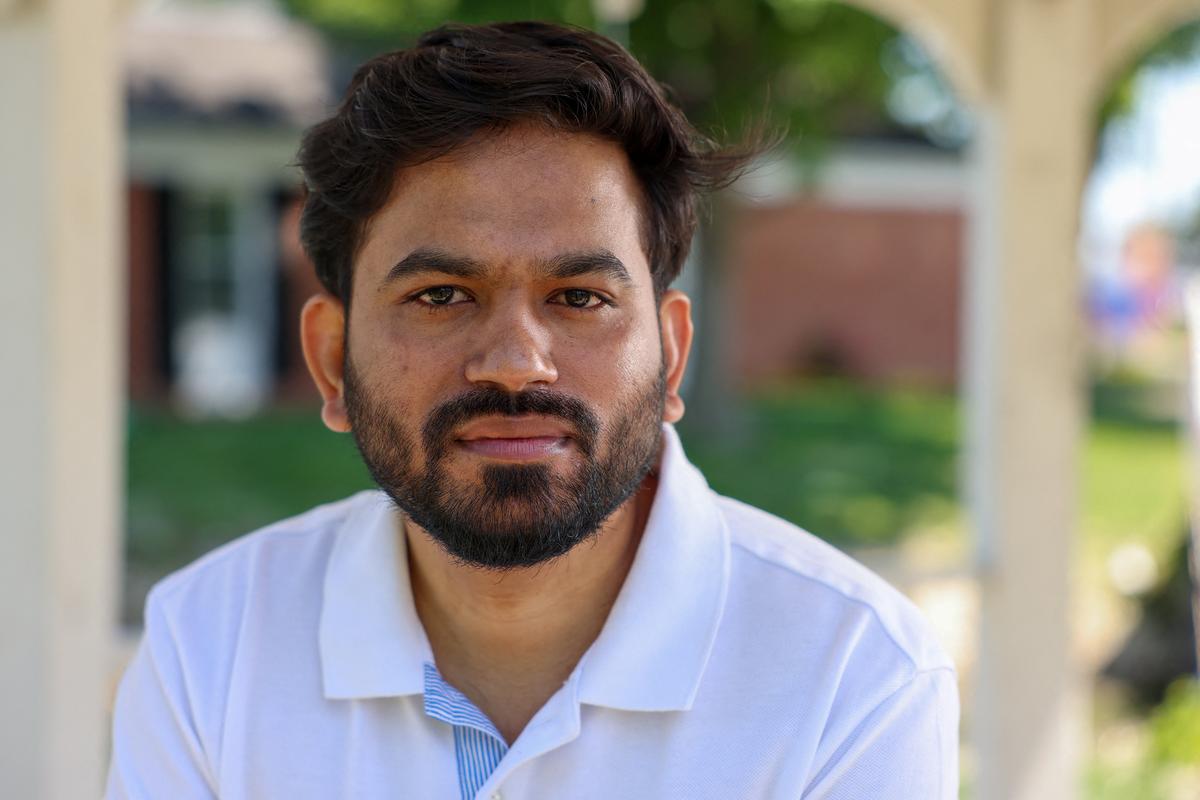 Abhijeet Dipke, head of the CPJ Cockroach Janta Party (CJP), poses for a portrait at an undisclosed location in the U.S., May 29, 2026.  REUTERS/Arthur Maiorella