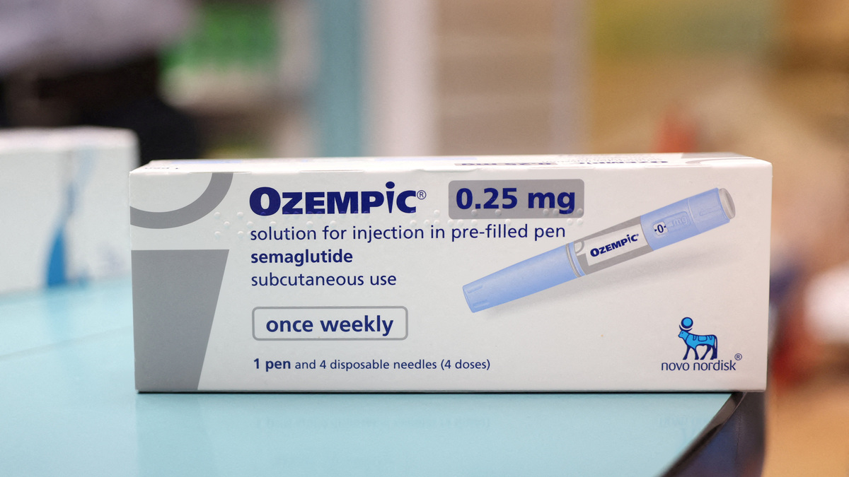 FILE PHOTO: A box of Ozempic made by Novo Nordisk is seen at a pharmacy in London, Britain March 8, 2024. REUTERS/Hollie Adams/File Photo