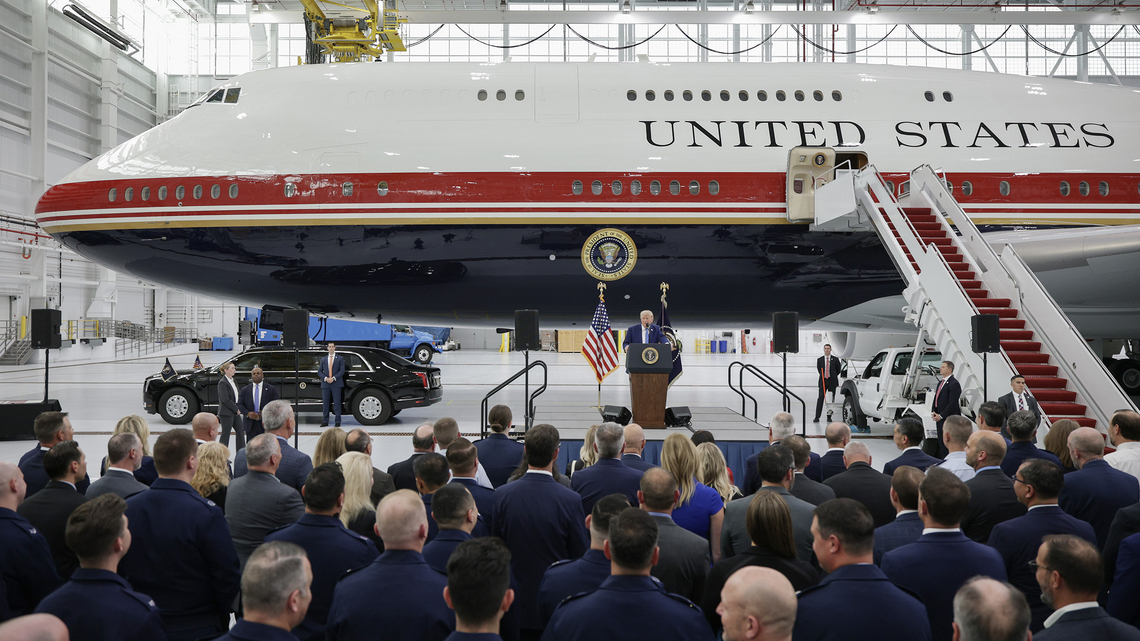Trump displays refitted Qatar-gifted jet to be Air Force One 
