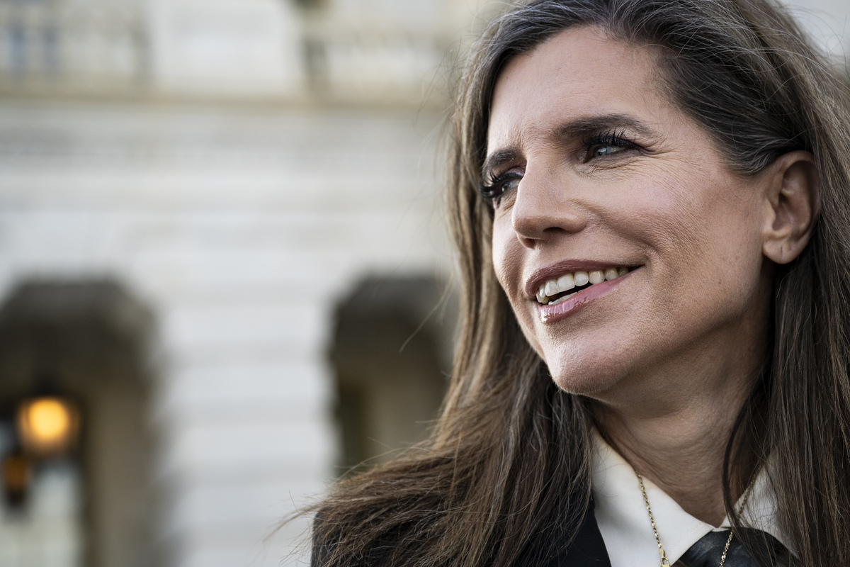  Representative Nancy Mace arrives for votes in the House at the Capitol on May 12, 2026 in Washington, D.C. 