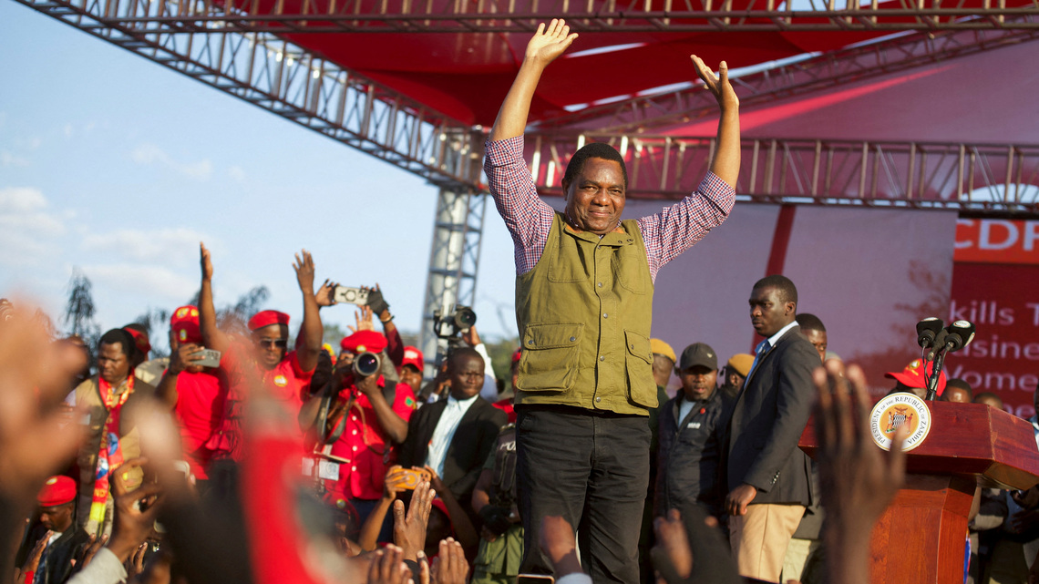 Zambia's Hichilema leads presidential vote count