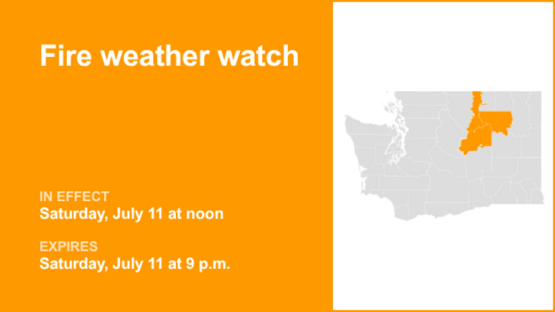 UPDATE: Fire weather watch for Eastern Washington for Saturday - enhanced fire threat 