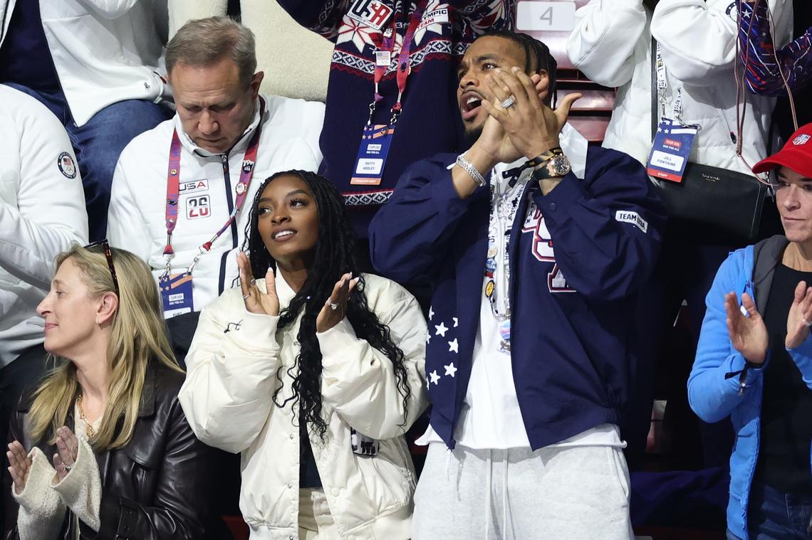  Simone Biles, Jonathan Owens.Andreas Rentz/Getty Images 
