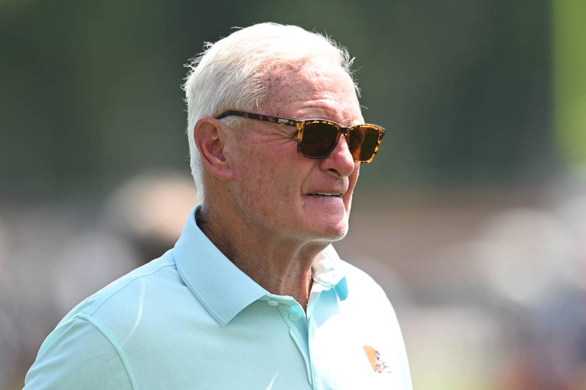  Jul 28, 2025; Berea, OH, USA; Cleveland Browns managing and principal partner Jimmy Haslam during training camp at CrossCountry Mortgage Campus. Mandatory Credit: Ken Blaze-Imagn Images 