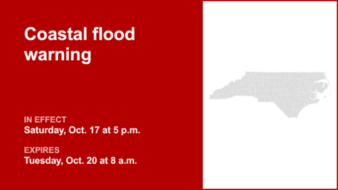 UPDATE: Coastal flood warning in place for Ocracoke Island until Wednesday evening 