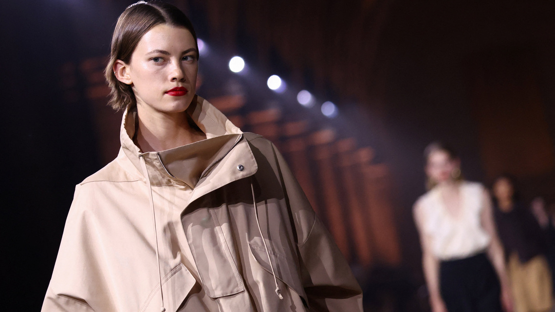 Victoria Beckham presents sheer dresses and oversized suits for spring/summer 2027 
