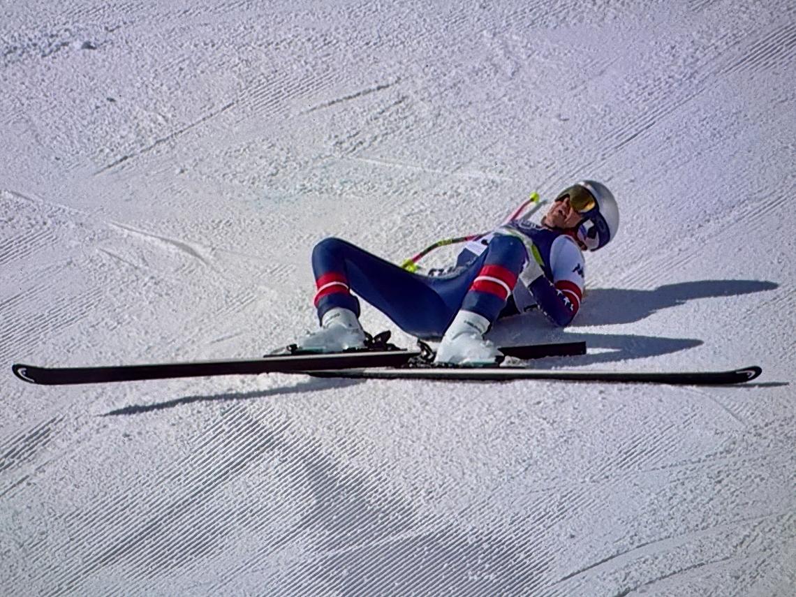  Lindsey Vonn crashes during the Women's Downhill on day two of the Milano Cortina 2026 Winter Olympics.IOC via Getty Images 