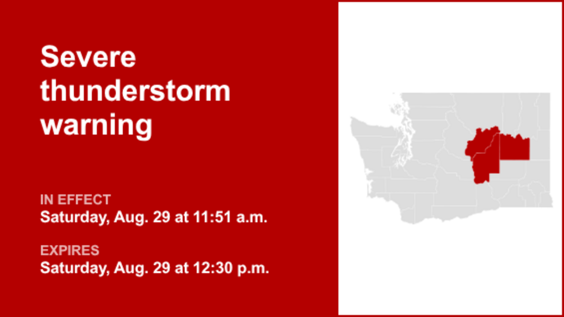 UPDATE: Damaging winds forecast with thunderstorms in Eastern Washington Saturday 