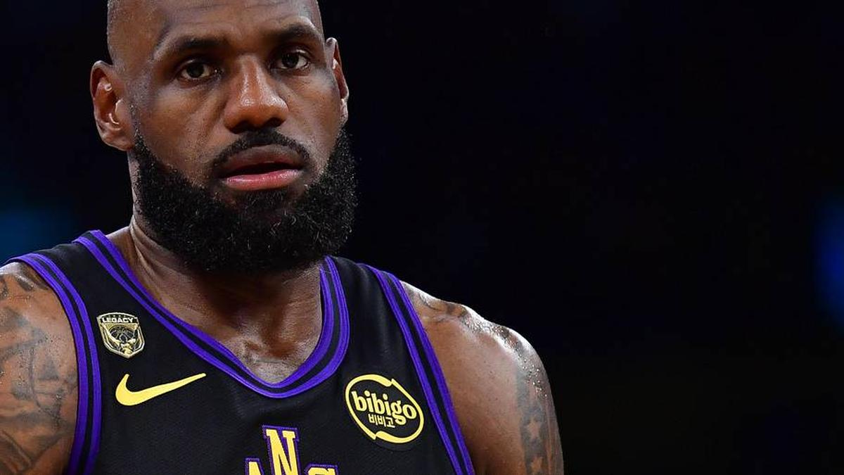  May 11, 2026; Los Angeles, California, USA; Los Angeles Lakers forward LeBron James (23) speaks with official Tony Brothers during the first half in game four of the second round of the 2026 NBA Playoffs at Crypto.com Arena. Mandatory Credit: Gary A. Vasquez-Imagn Images | Gary A. Vasquez-Imagn Images 