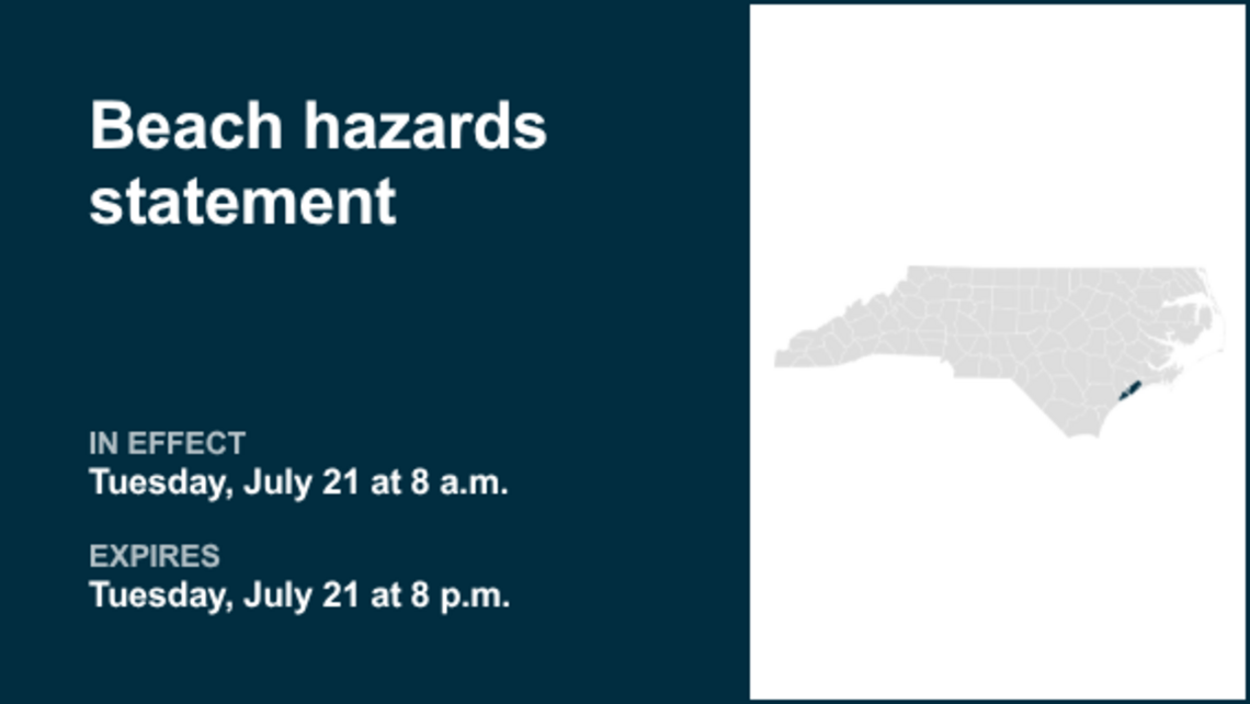 Beach hazards statement issued for Coastal Onslow for Tuesday 