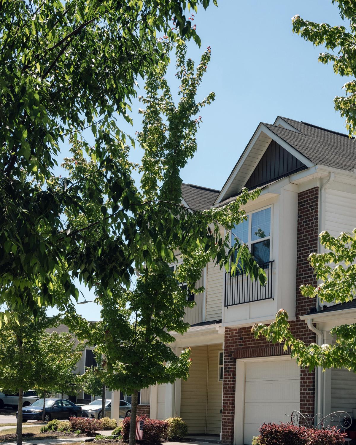 The home rented by Lillian Rouse and her fiancé, Mark Debney, in Raleigh, N.C., on Aril 15, 2026. Rouse and Debney have been renting since 2024. They began house hunting last year, but called off the search. (Sebastian Siadecki/The New York Times)