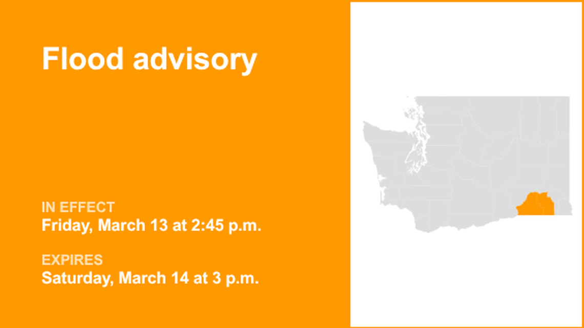 UPDATE: Flood advisory previously issued for Columbia and Walla Walla counties will expire at noon 