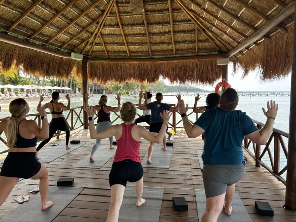  Yoga class overlooking the water at Almare, a Luxury Collection Resort, Isla Mujeres. Photo credit: Jennifer Merrick 