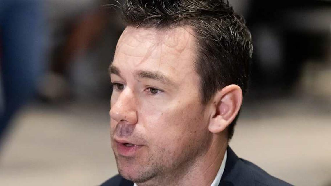  Mar 31, 2026; Phoenix, AZ, USA; Las Vegas Raiders head coach Klint Kubiak during the 2026 NFL Annual League Meeting at the Arizona Biltmore. Mandatory Credit: Mark J. Rebilas-Imagn Images | Mark J. Rebilas-Imagn Images 