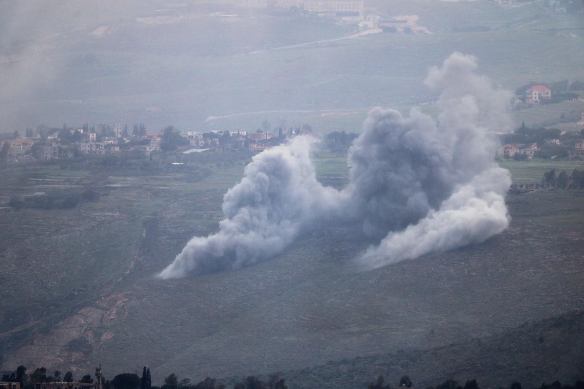 Smoke rises from southern Lebanon, as seen from the Israeli side of the Israel-Lebanon border, May 5, 2026. REUTERS/Ammar Awad