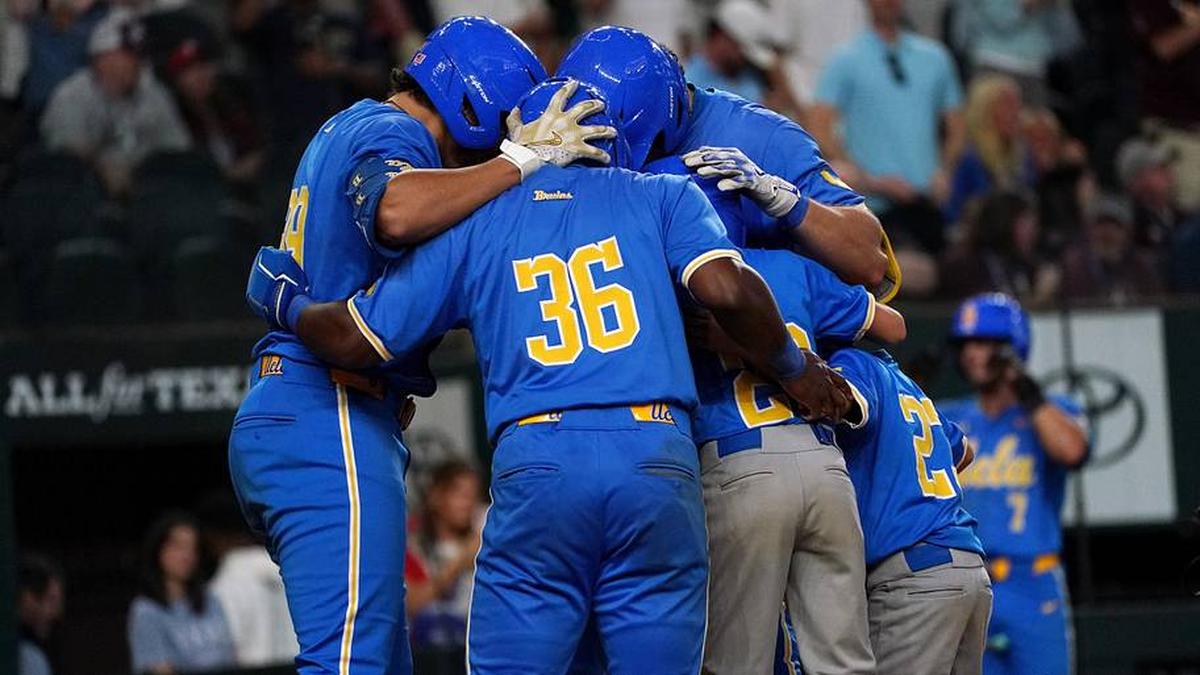  Mar 1, 2026; Arlington, TX, USA; UCLA Bruins against Mississippi State Bulldogs during the Amegy Bank College Baseball Series at Globe Life Field. Mandatory Credit: Dustin Safranek-Imagn Images | Dustin Safranek-Imagn Images 