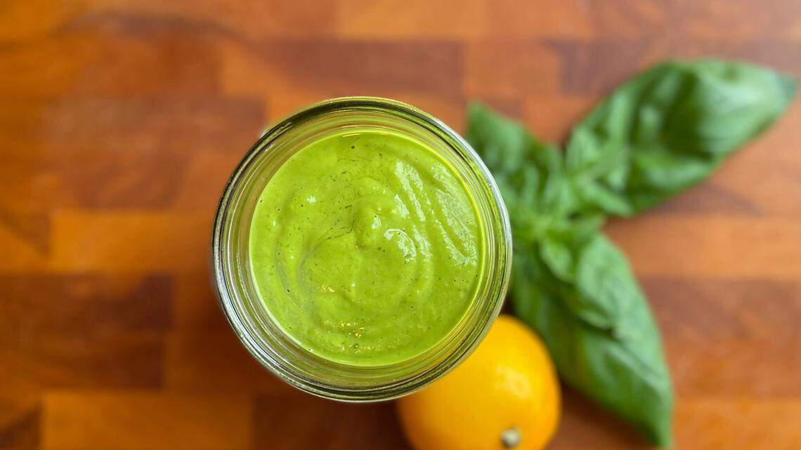 With fresh herbs and baby spinach, green goddess pasta tastes like spring