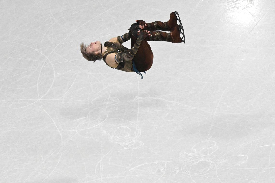  Ilia Malinin competes in the figure skating team event on Saturday, February 7.ANTONIN THUILLIER / AFP 