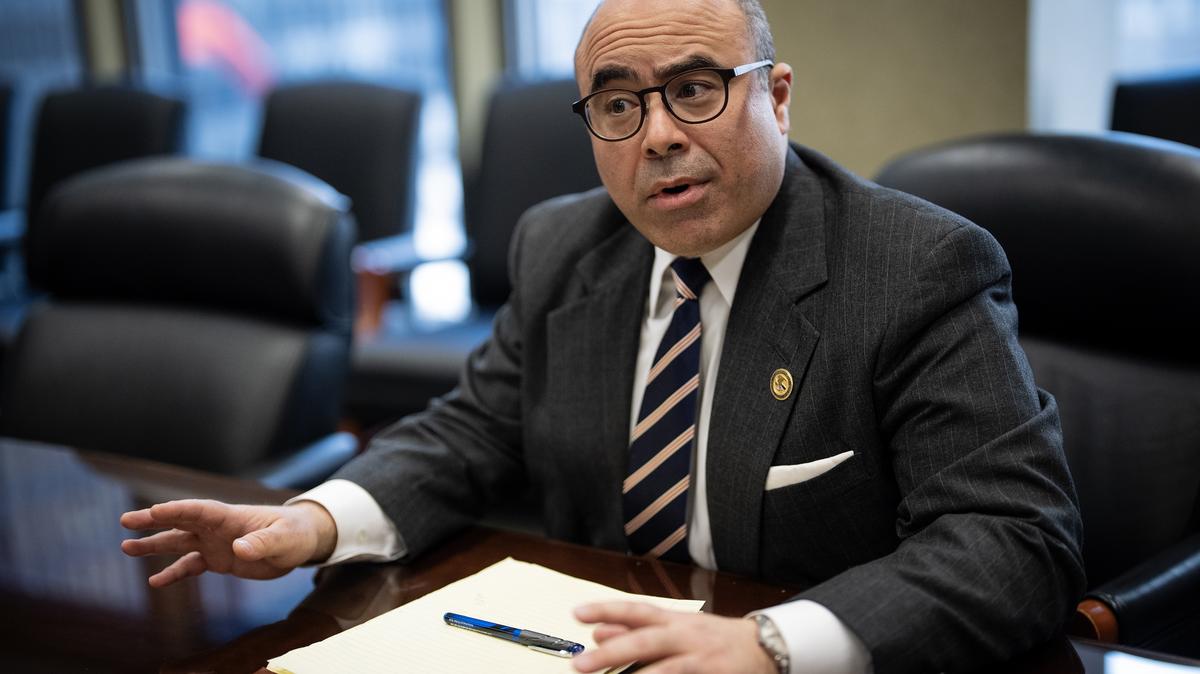 U.S. Attorney Andrew Boutros speaks at the Dirksen U.S. Courthouse on April 3, 2026. (E. Jason Wambsgans/Chicago Tribune/TNS)