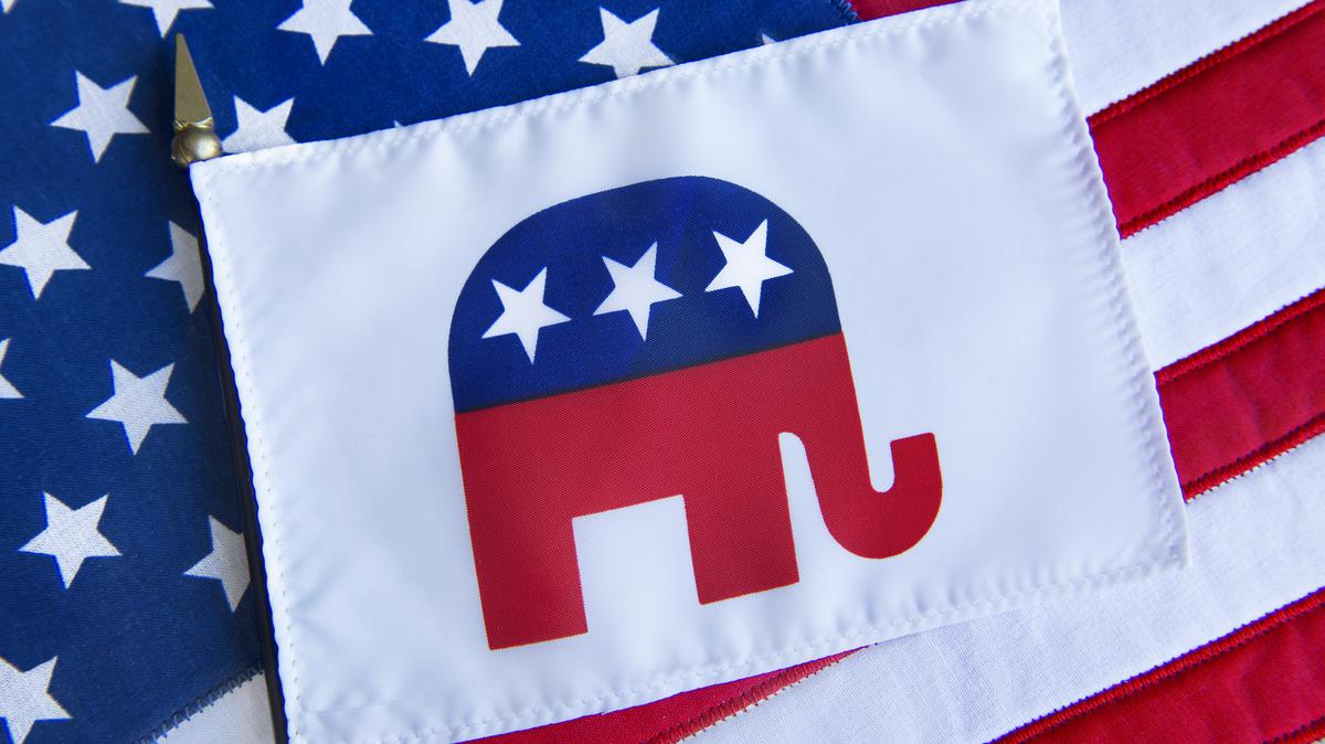 REPUBLICAN ELEPHANT SYMBOL. The Republican Flag.