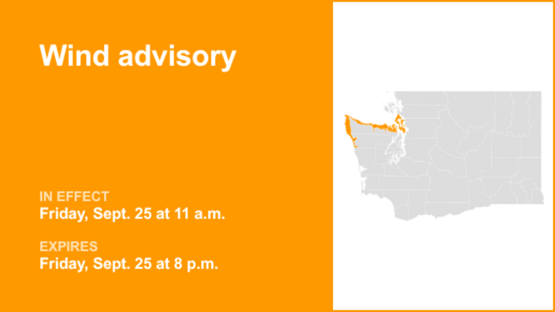 UPDATE: The current wind advisory for North Puget Sound region will expire at 8 p.m. 