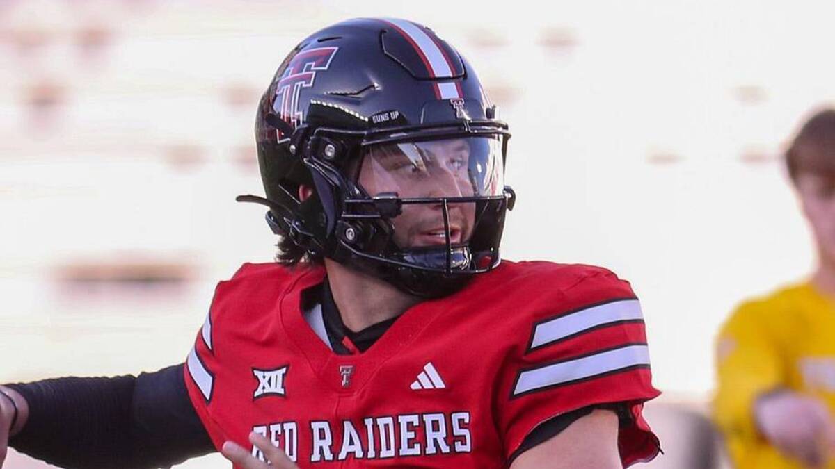  Brendan Sorsby looks to throw during the Texas Tech football team's spring game, Friday, April 17, 2026, at Jones AT&T Stadium. | Nathan Giese/Avalanche-Journal / USA TODAY NETWORK via Imagn Images 