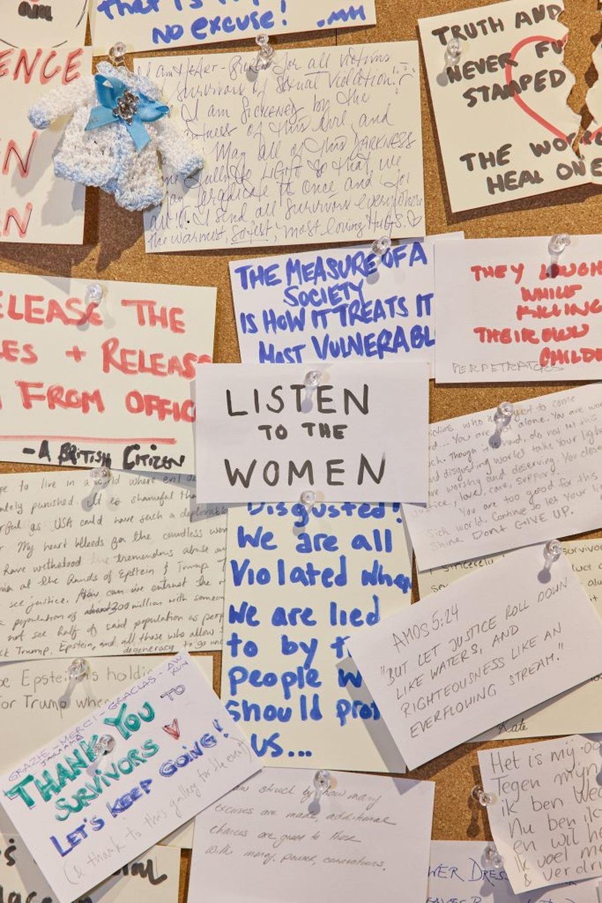  Notes written by visitors to the library. (Collins Nai via SWNS) 