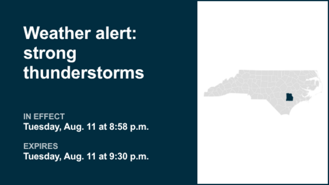 Thunderstorms with pea-sized hail in Duplin County Tuesday - gusts up to 40 mph 