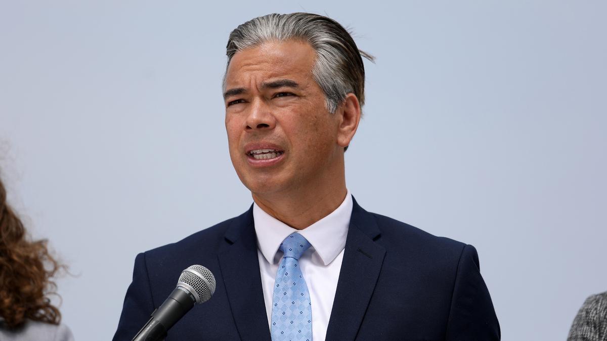 California Attorney General Rob Bonta speaks during a news conference on April 28, 2022, in Playa Del Rey, California. (Gary Coronado/Los Angeles Times/TNS)