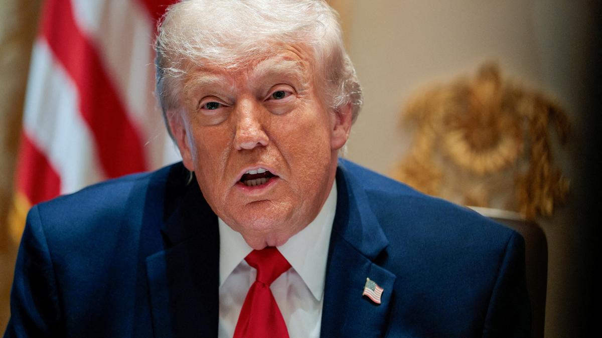 FILE PHOTO: U.S. President Donald Trump speaks during a cabinet meeting in the Cabinet Room at the White House, in Washington, D.C., U.S., May 27, 2026. REUTERS/Evan Vucci/File Photo