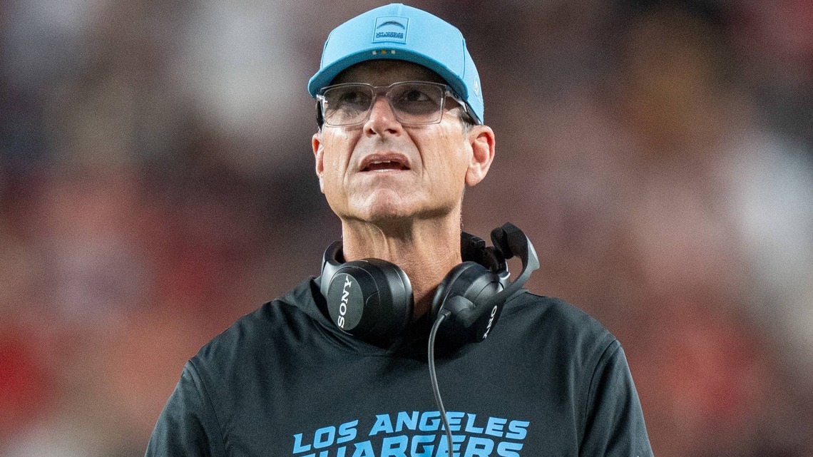 Jim Harbaugh on Whether Chargers' Starters Will Play on Thursday vs. Rams 