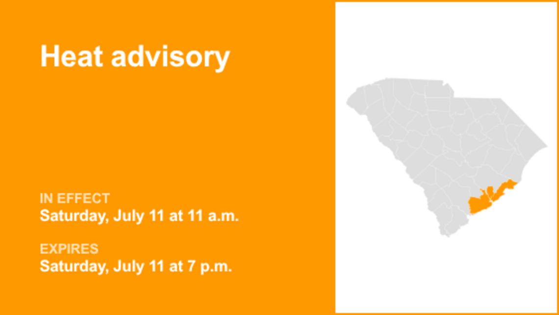 UPDATE: Heat advisory affecting Tidal Berkeley and Charleston County Saturday 