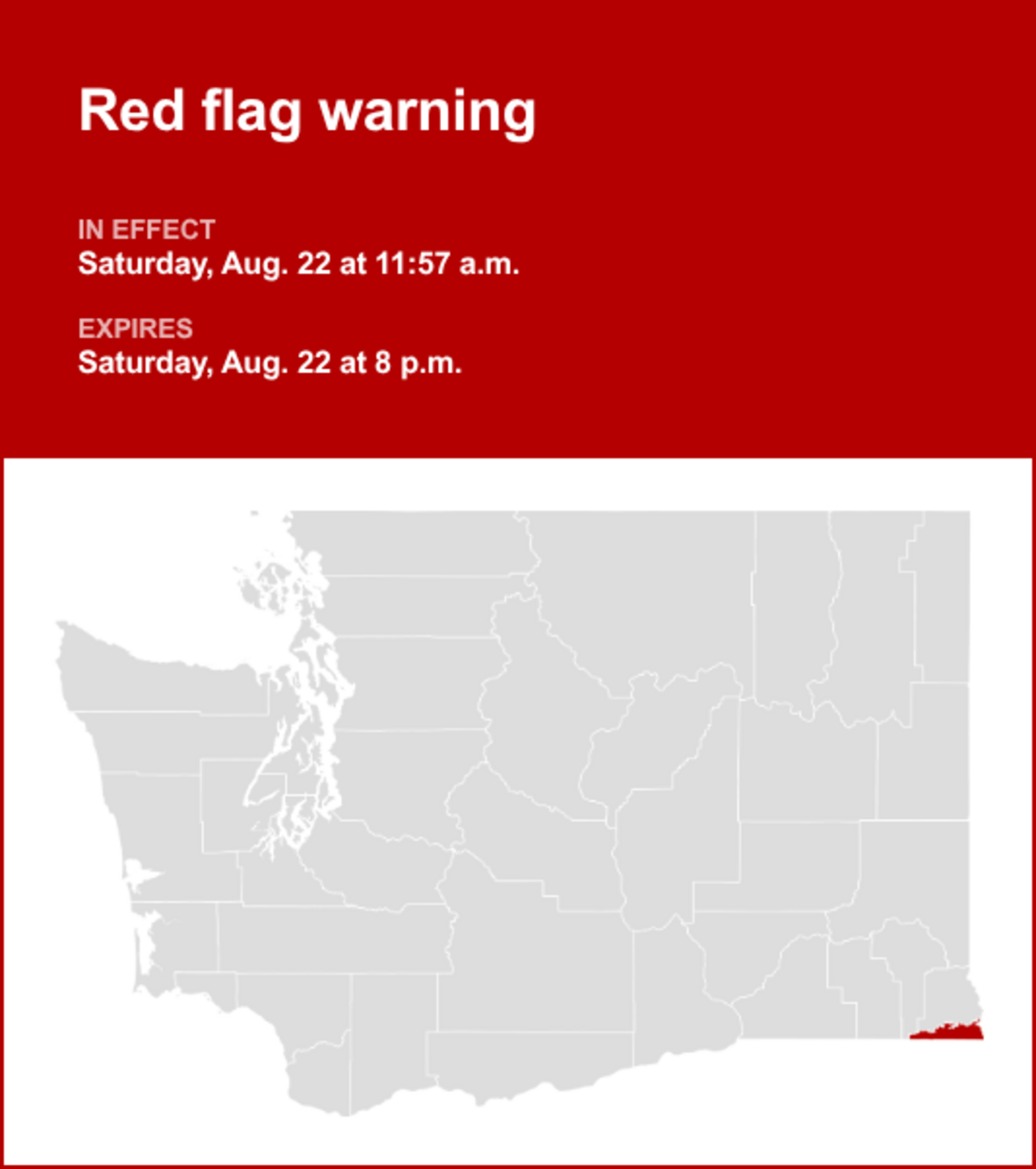 UPDATE: Red flag warning for Southeast Washington Grande Ronde Valley ...