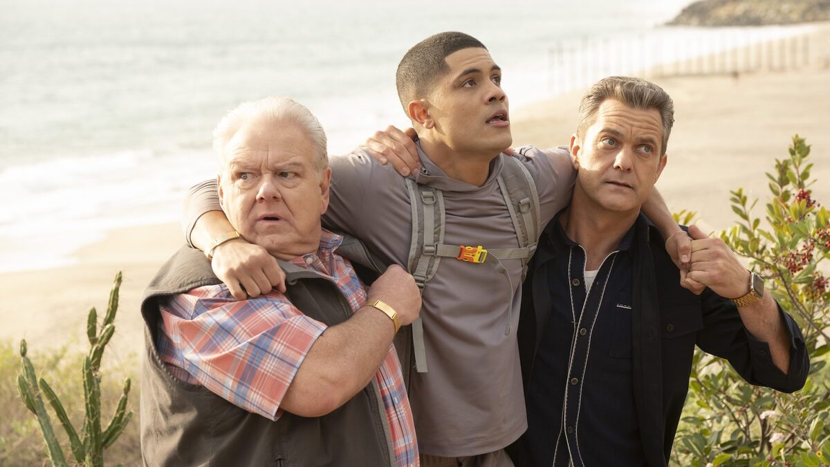Jim O'Heir, Capri-Antoine Vaillancourt and Joshua Jackson in ‘Doctor Odyssey'