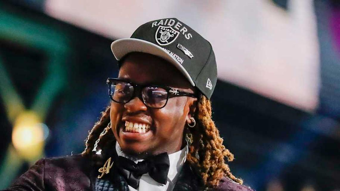  Running back Ashton Jeanty slaps hands with NFL Commissioner Roger Goodell after being selected sixth overall by the Las Vegas Raiders during the first round of the 2025 NFL Draft on Thursday, April 24, 2025, at Lambeau Field in Green Bay, Wisconsin. The draft runs through April 26. Tork Mason/USA TODAY NETWORK-Wisconsin | Tork Mason / USA TODAY NETWORK via Imagn Images 