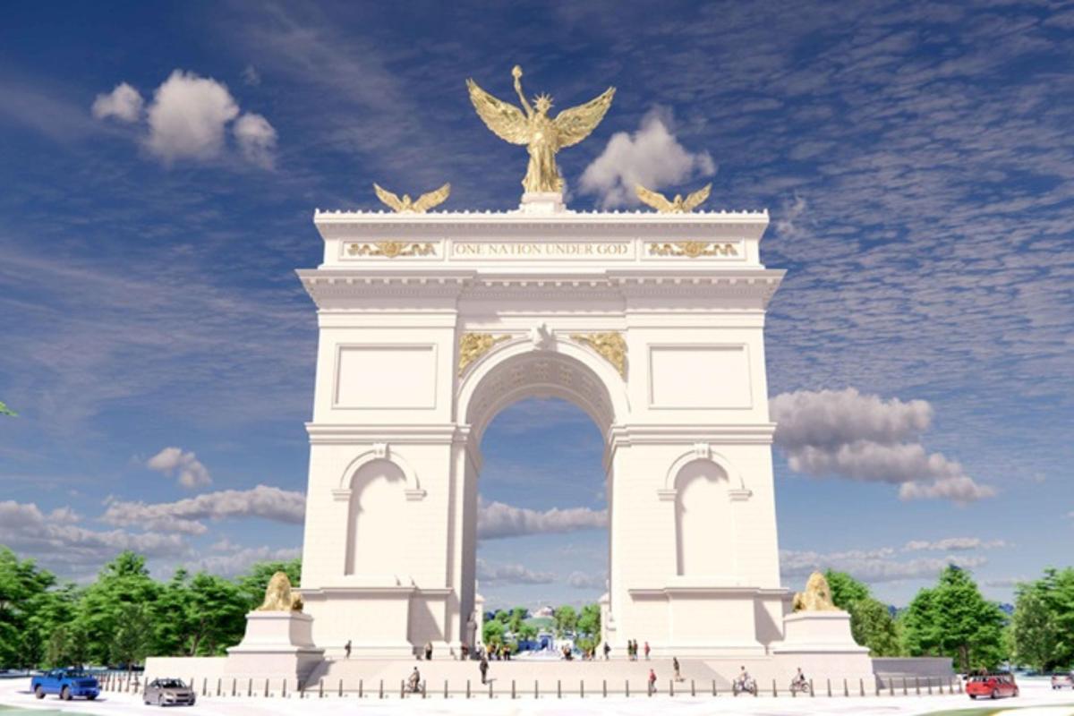  A rendering of the Triumphal Arch in Washington that will stand 250 feet tall. 