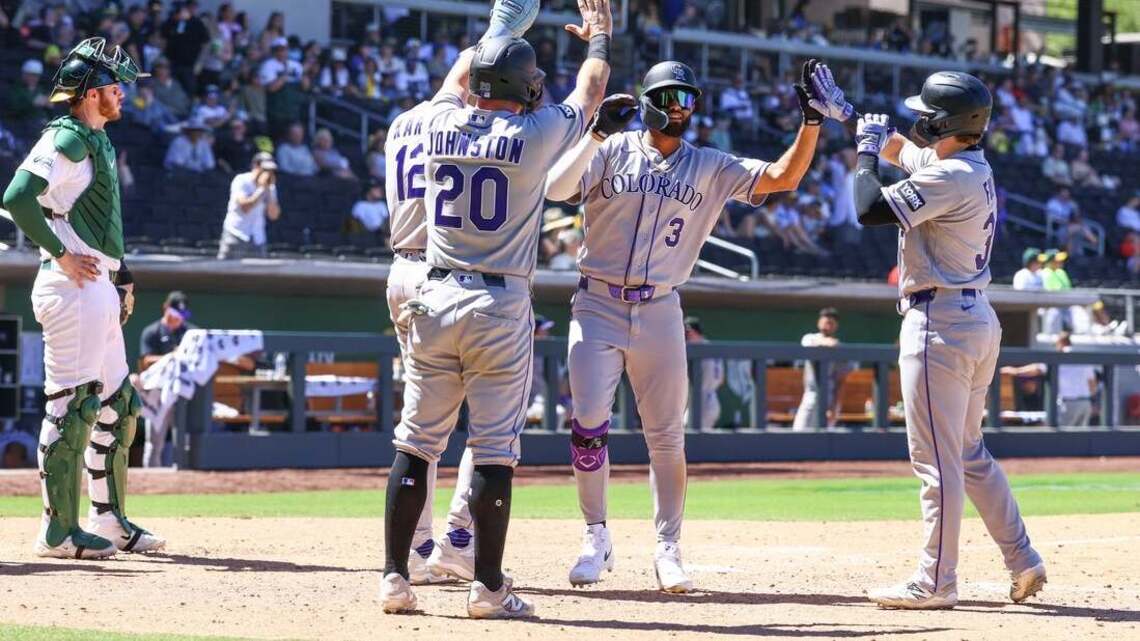 Rockies pile up franchise-record 23 runs in rout of Athletics in Vegas 