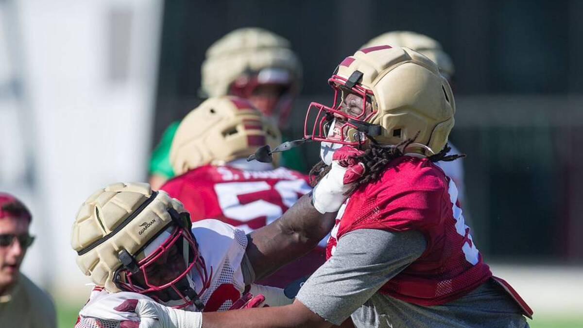  The Florida State Seminoles football team practices for the upcoming season on Thursday, April 9, 2026. | USA TODAY Network via Reuters Connect 