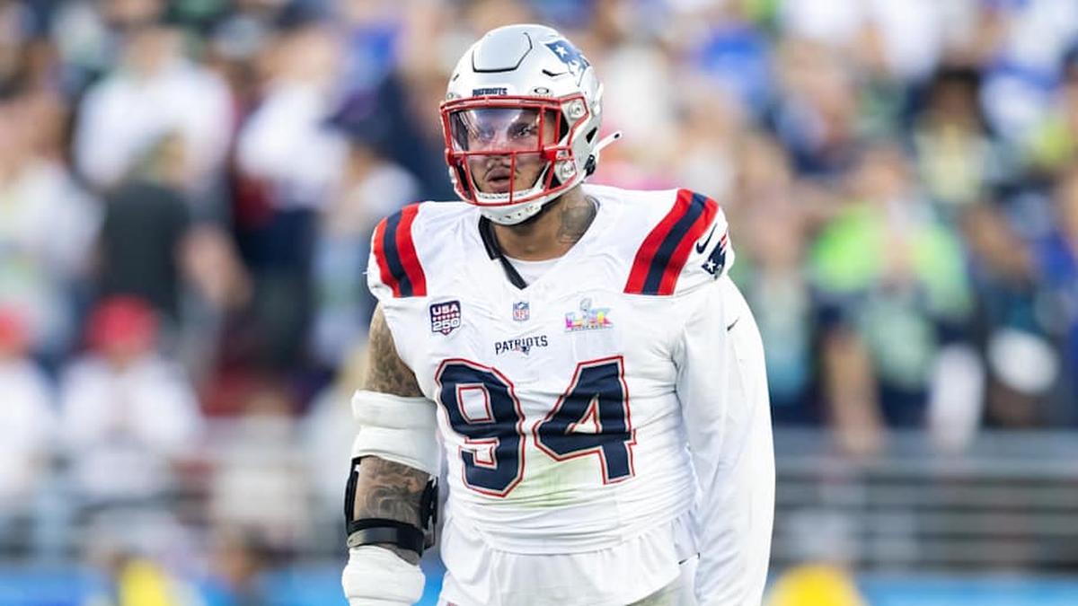  Feb 8, 2026; Santa Clara, CA, USA; New England Patriots defensive tackle Cory Durden (94) against the Seattle Seahawks during Super Bowl LX at Levi's Stadium. Mandatory Credit: Mark J. Rebilas-Imagn Images | Mark J. Rebilas-Imagn Images 