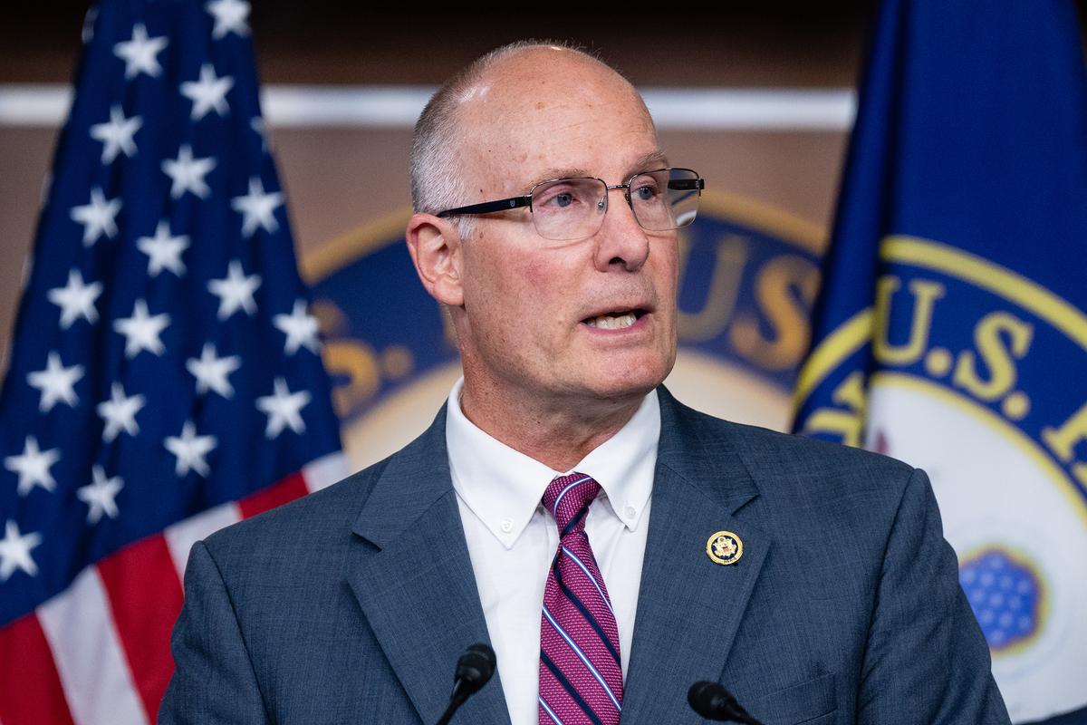 FILE -- Rep. John Moolenaar (R-Mich.) speaks during a weekly House Republican news conference at the Capitol in Washington, Sept. 10, 2024. A staff member on the House China Committee was promised $10,000 for U.S. policy insights, on issues like Venezuela and rare-earth minerals. (Eric Lee/The New York Times)