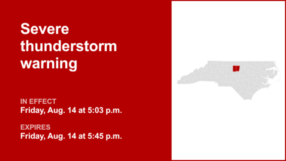 UPDATE: Severe thunderstorm warning forecast to expire at 5:45 p.m. 