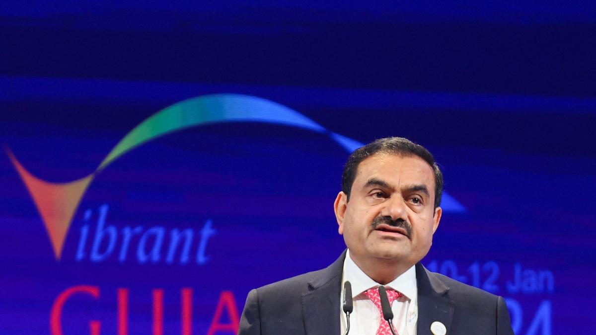 Chairperson of Adani Group Gautam Adani speaks during the Vibrant Gujarat Global Summit, at the Mahatma Mandir in Gandhinagar, Gujarat, India January 10, 2024. REUTERS/Amit Dave