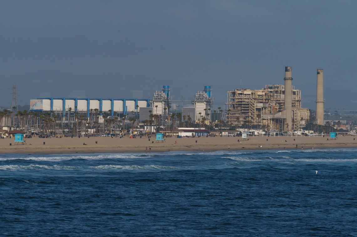 The AES Huntington Beach Energy Center, shown in May, was the proposed site of the Poseidon Huntington Beach Seawater Desalination Plant. The California Coastal Commission rejected the proposal a few days later.