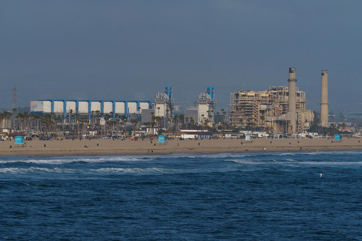 The AES Huntington Beach Energy Center, shown in May, was the proposed site of the Poseidon Huntington Beach Seawater Desalination Plant. The California Coastal Commission rejected the proposal a few days later.