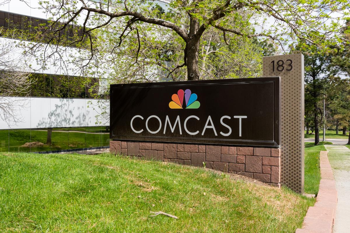  Comcast office in Englewood, CO, USA, May 18, 2023. Comcast Corporation is an American multinational telecommunication and media conglomerate. 