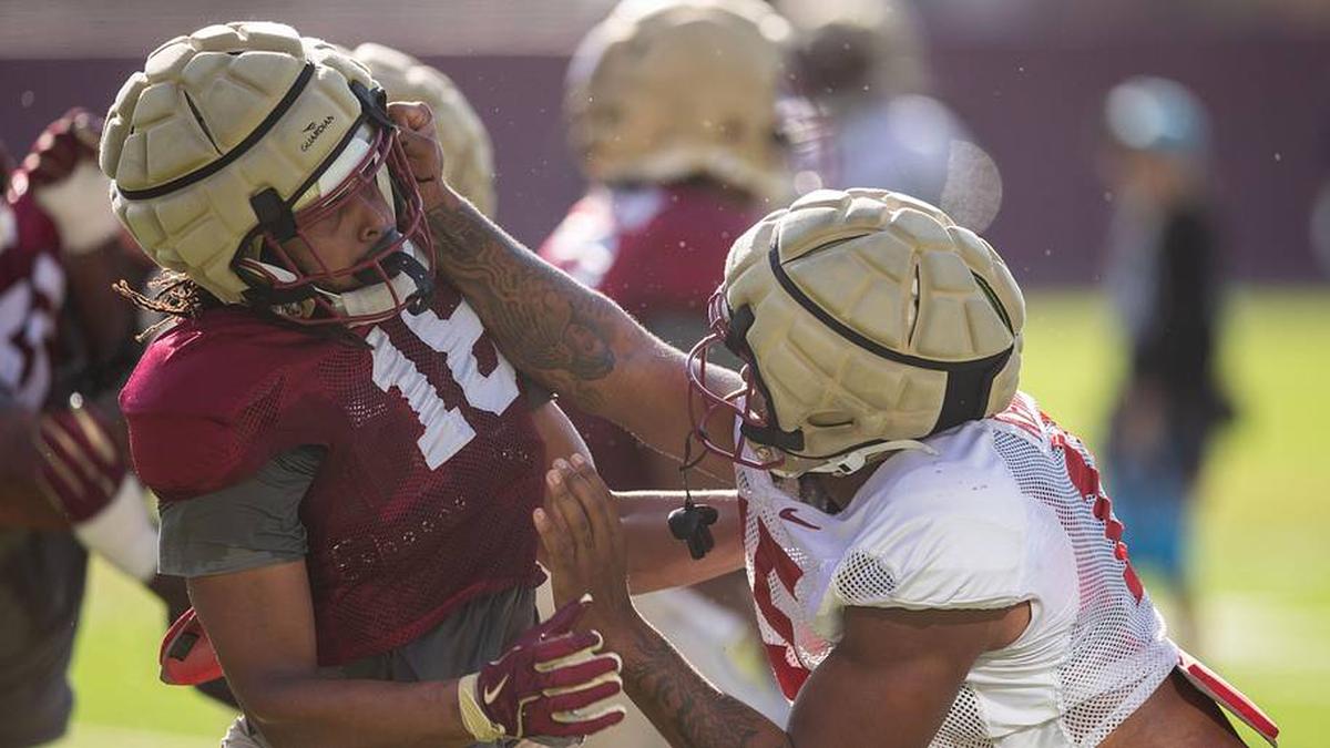  The Florida State Seminoles football team practices for the upcoming season on Thursday, April 9, 2026. | Alicia Devine/Tallahassee Democrat / USA TODAY NETWORK via Imagn Images 