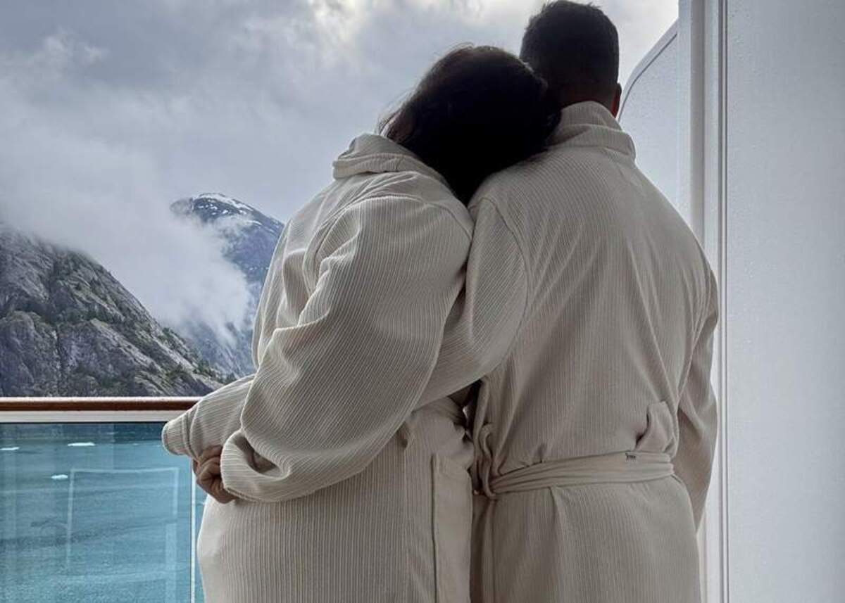  A quiet moment in our cozy robes as we sailed through the stunning scenery of Endicott Arm. Photo credit: Emily Molina 