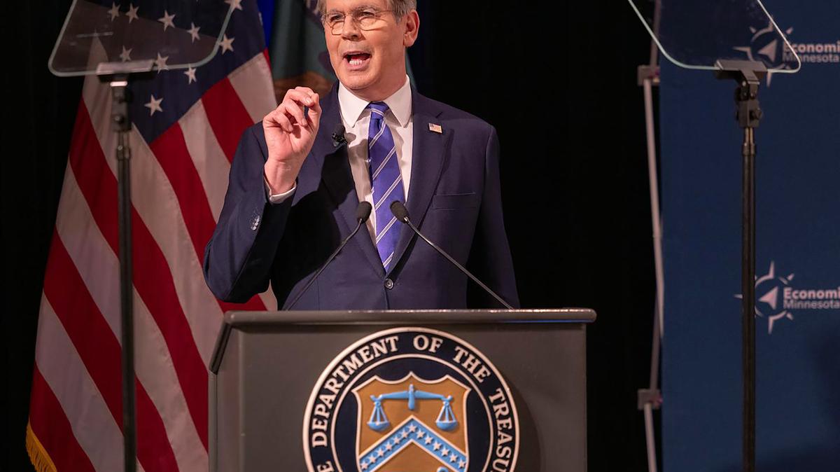 U.S. Treasury Secretary Scott Bessent speaks to the Economic Club Minnesota at the Metropolitan Ballroom in Golden Valley on Jan. 8, 2026. (Carlos Gonzalez/The Minnesota Star Tribune/TNS)
