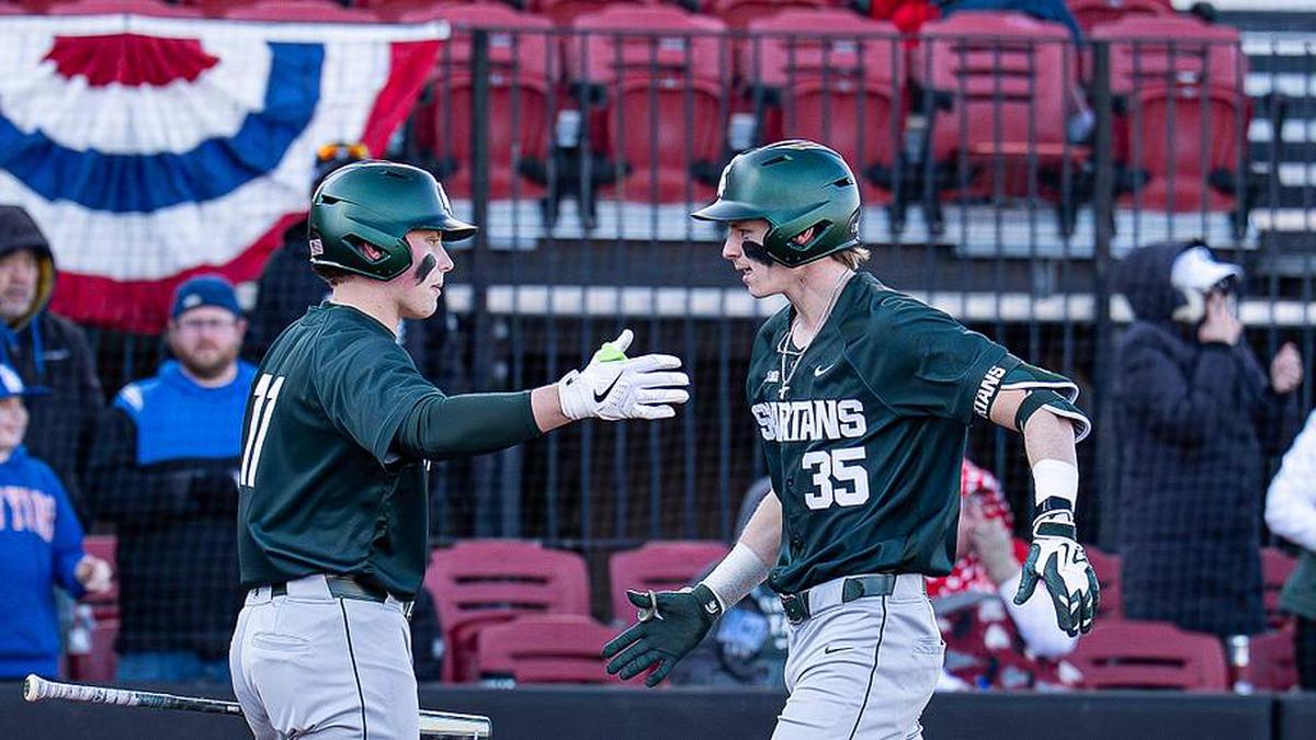  Michigan State infielder Randy Seymour (35) crosses home plate after his eighth-inning home run gave the Spartans a 4–3 lead at Jim Patterson Stadium as Michigan State defeated the Louisville Cardinals in the season opener in Louisville, Ky., on Friday, Feb. 13, 2026. | Jeff Faughender/Courier Journal / USA TODAY NETWORK via Imagn Images 