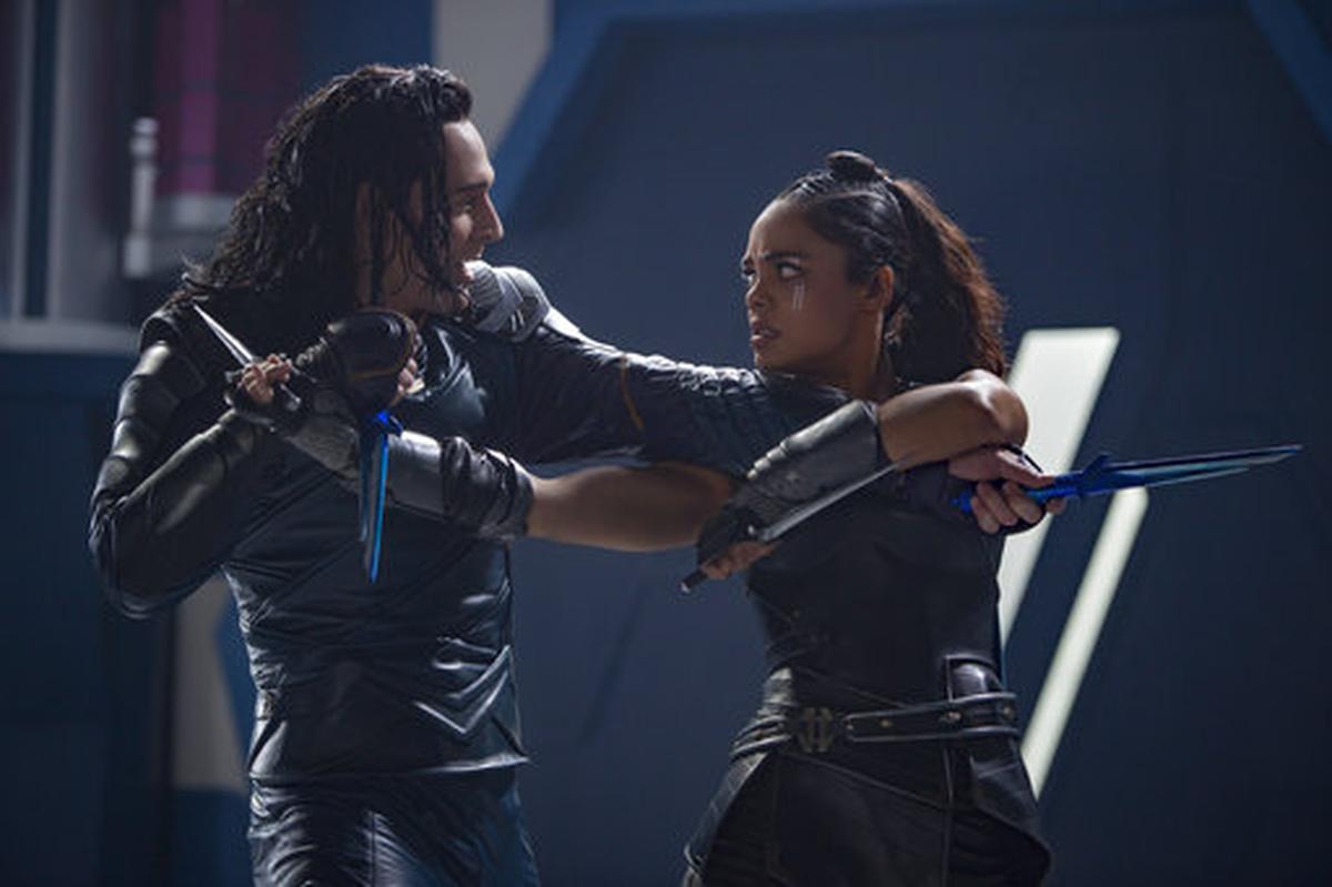 Tom Hiddleston and Tessa Thompson in"Thor: Ragnarok"
